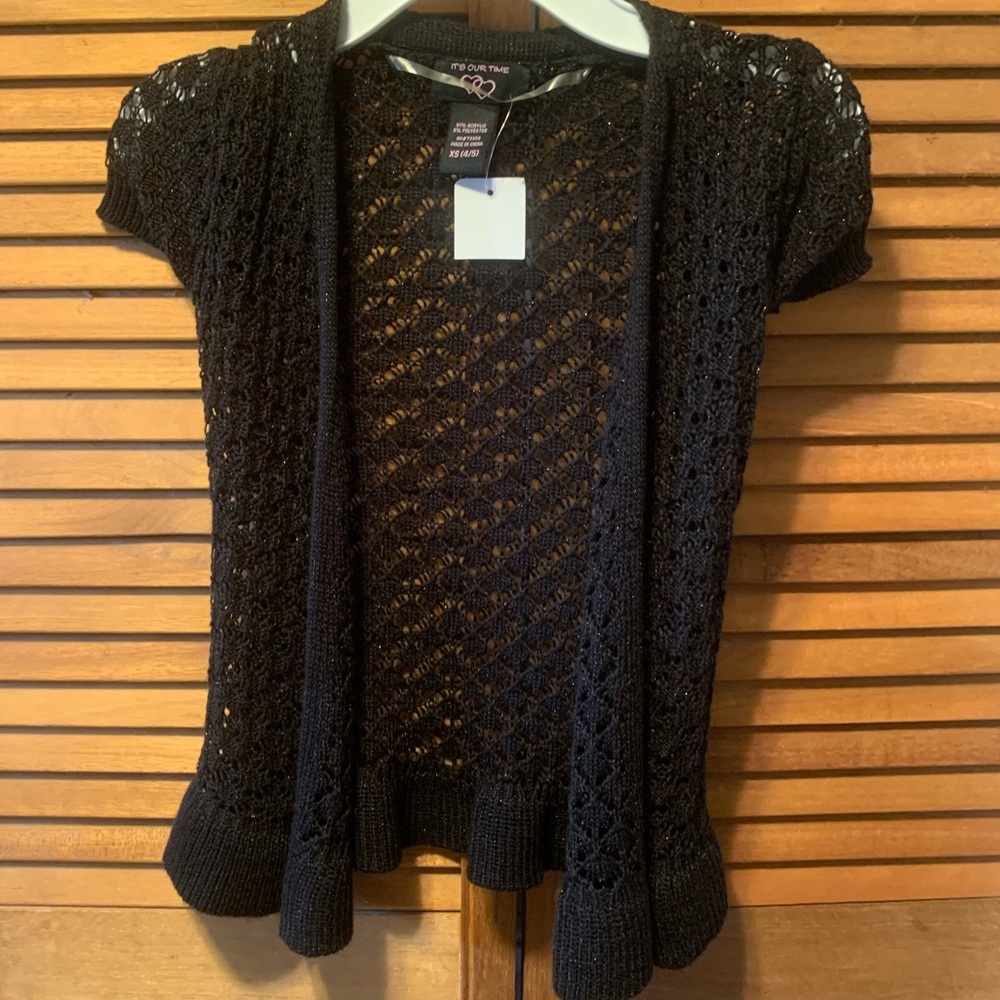 It’s Our Time Long Black with Sparkles Sweater Knit Vest
